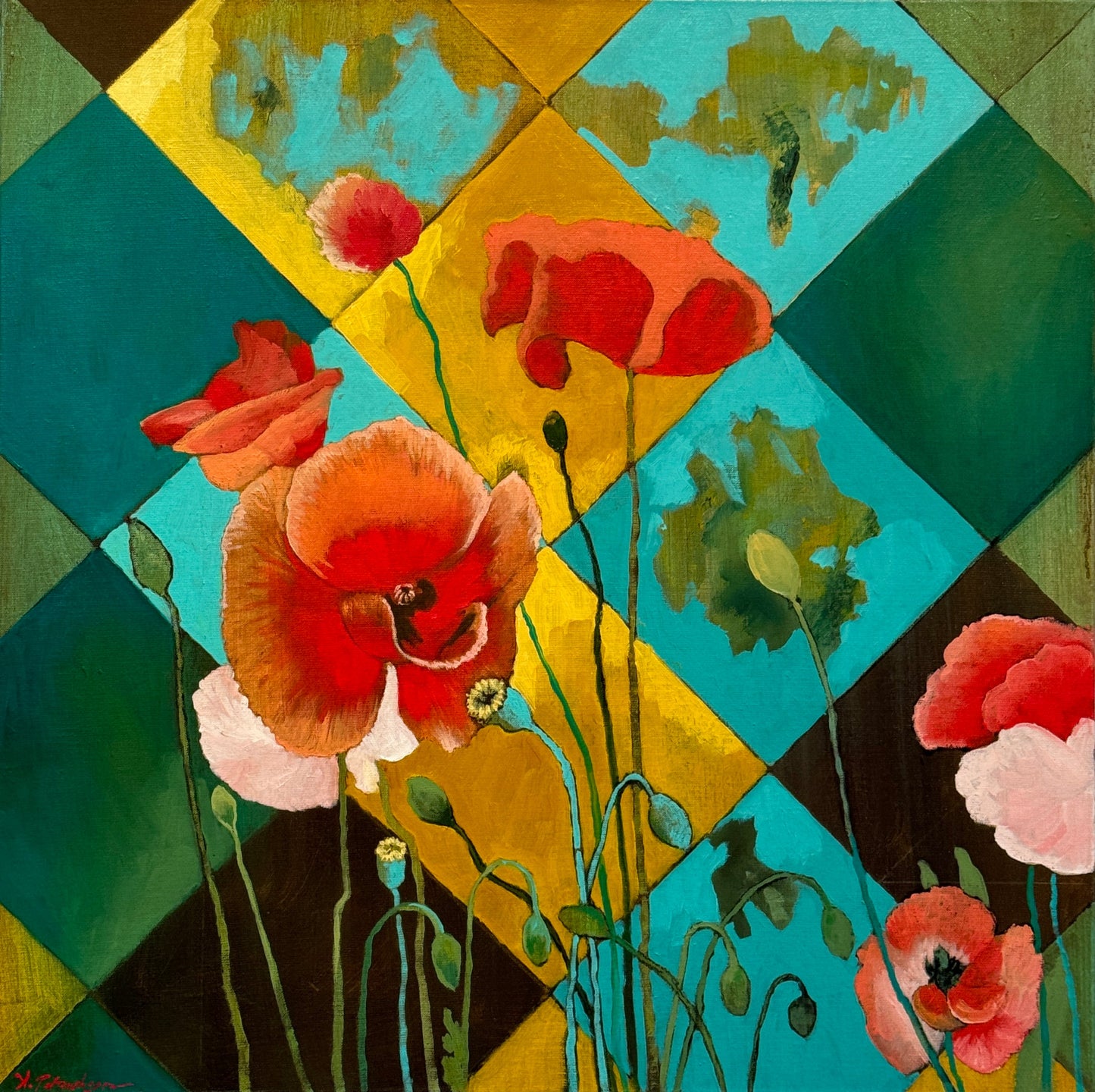 Papaver av Asbjørn Petershagen - Galleri EKG AS