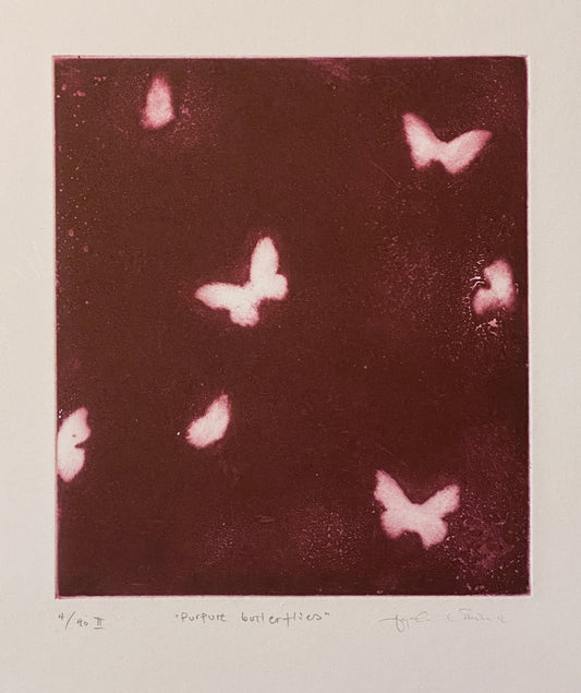 Purpure butterflies av Anja Cecilie Solvik - Galleri EKG AS