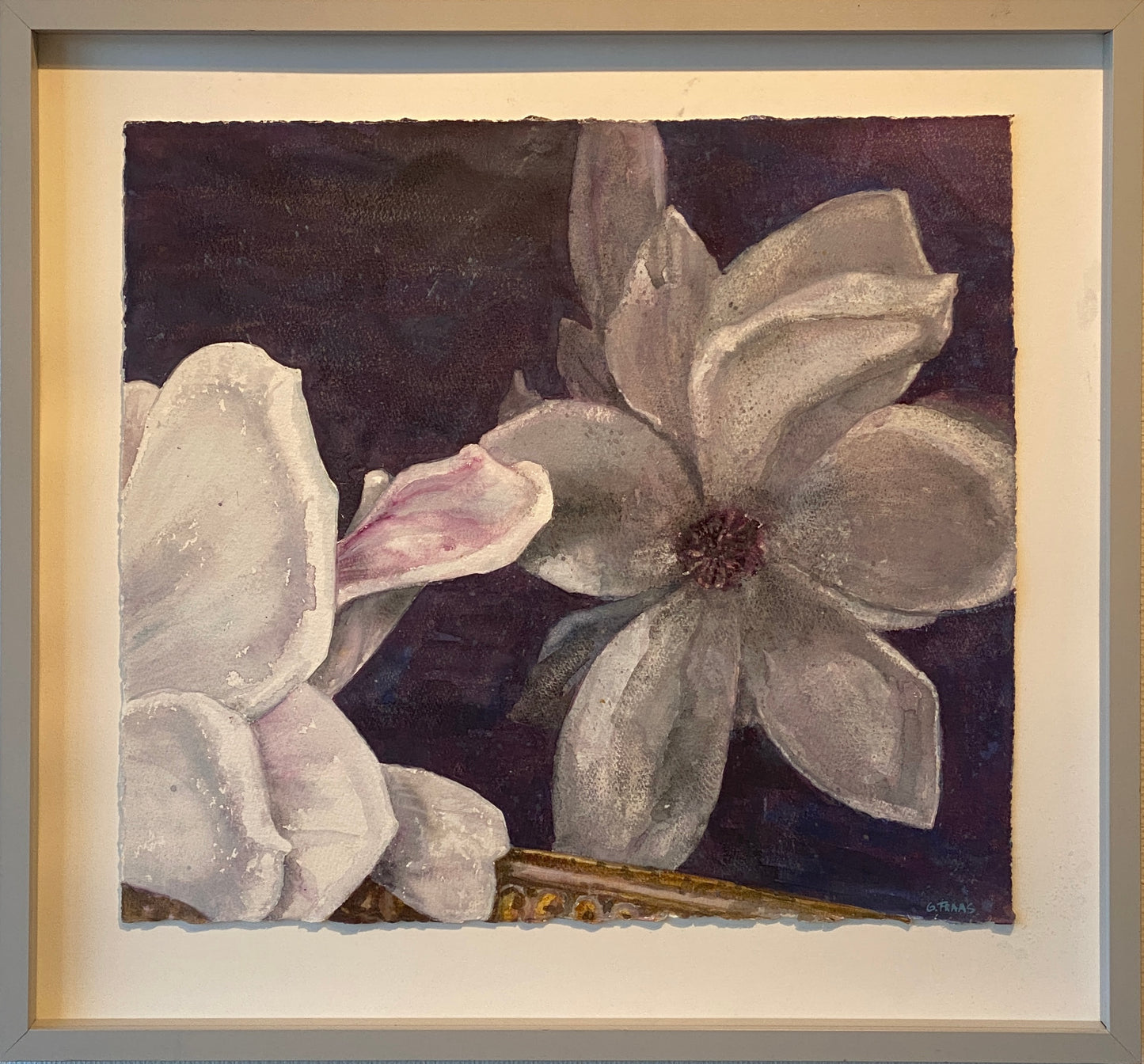 Magnolia i speil, akvarell av Gro Fraas m/ ramme - GalleriEKG.no